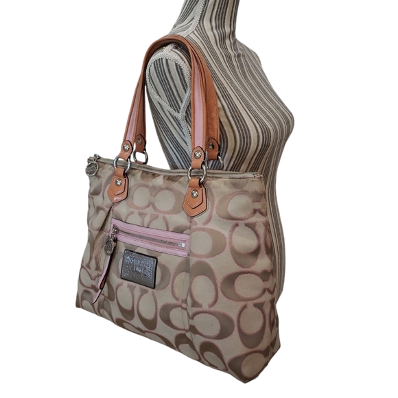 Coach Poppy Sparkle Pink Tote Handbag K1082-16289 Limited - Picture 2 of 13